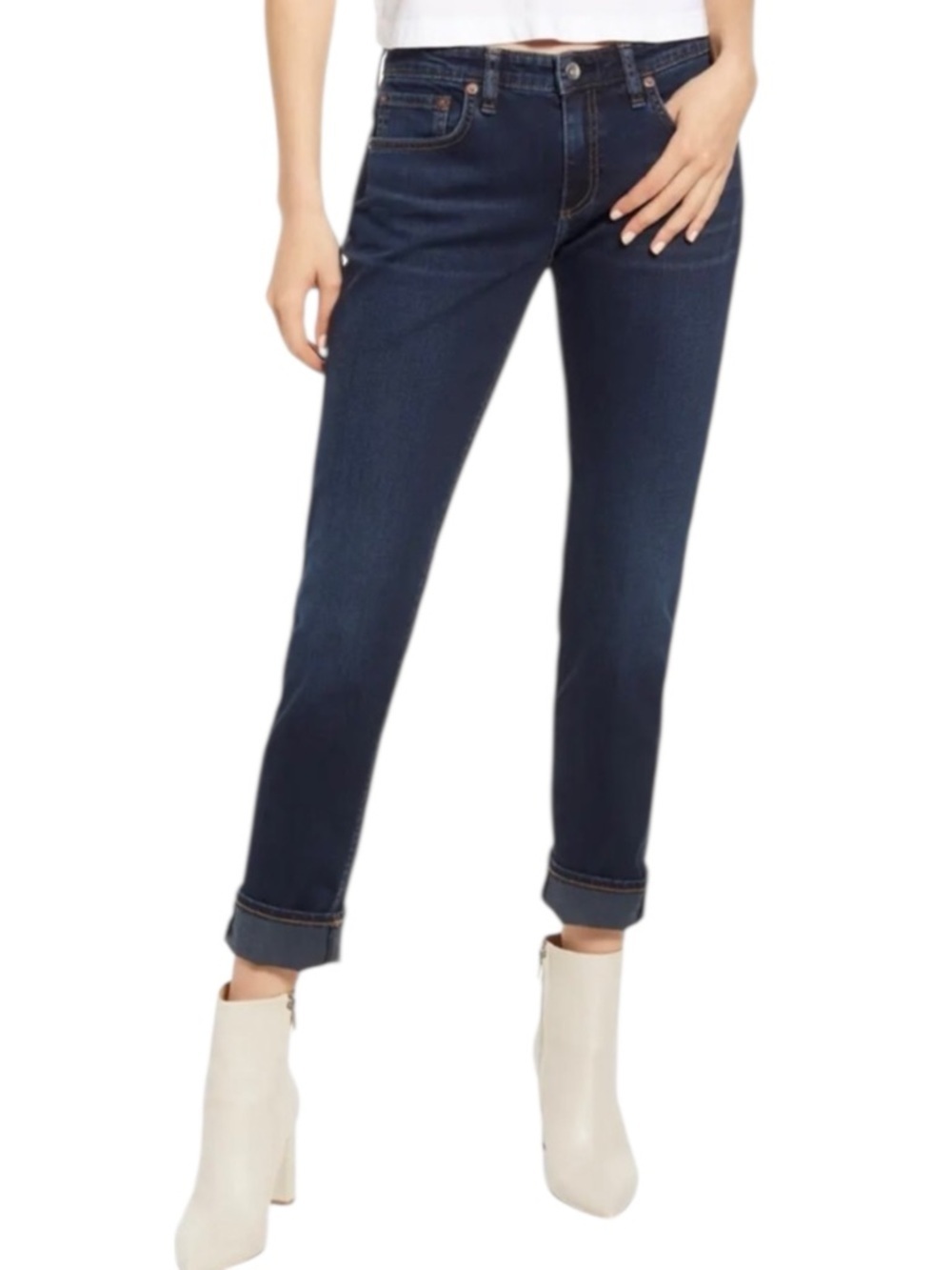 Rag & Bone Dre Low-Rise Slim Boyfriend Jeans 27 Dark Wash